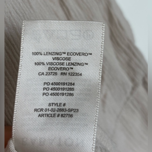 🇨🇦 BABATON 20” PTP Viscose Cropped Collared Button-Up Top, Cream, Size Small. - Picture 6 of 11